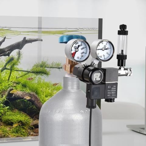 Reduktor CO2 do AKWARIUM Licznik Bąbelków Regulator Akwarystyczny Manometry