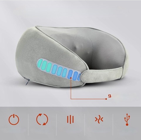 SHIATSU CONQUECO MASAŻER PODUSZKA DO KARKU SZYJA Z FUNKCJĄ PODGRZEWANIA