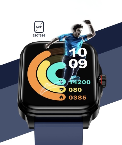 SOUYIE SMARTWATCH 1,91 CALOWY HD BLUETOOTH WODOODPORNY IP67 CZARNY PORZĄDNY