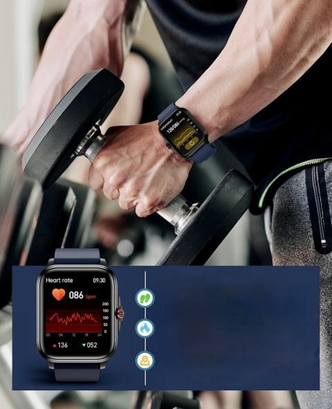 SOUYIE SMARTWATCH 1,91 CALOWY HD BLUETOOTH WODOODPORNY IP67 CZARNY PORZĄDNY