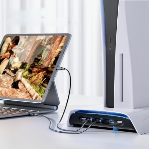 STACJA CHŁODZĄCA KIWIHOME DO AKCESORIÓW PS5 RGB ZE STACJĄ ŁADOWANIA PADÓW