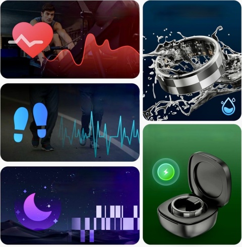 Smart Ring Pierścień Monitor Aktywności Mingtawn Smartring Wodoodporny