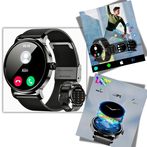 Smartwatch Męski Sportowy Fitness Zegarek Smart Watch Lemfo LF35 1,43 HD