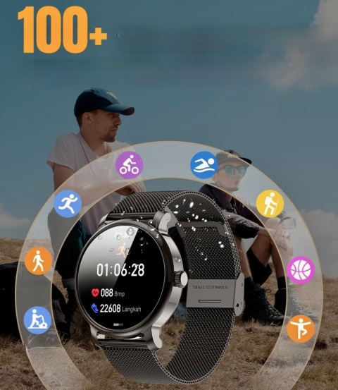 Smartwatch Męski Sportowy Fitness Zegarek Smart Watch Lemfo LF35 1,43 HD