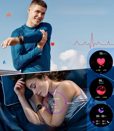 Smartwatch Męski Sportowy Fitness Zegarek Smart Watch Lemfo LF35 1,43 HD