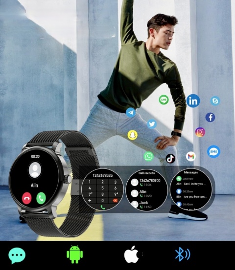 Smartwatch Męski Sportowy Fitness Zegarek Smart Watch Lemfo LF35 1,43 HD