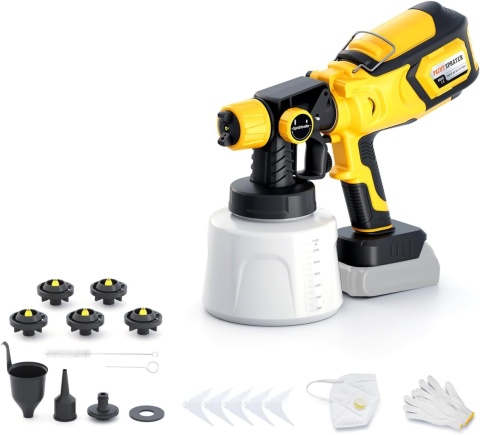 TULIPGRIL PISTOLET MALARSKI NATRYSKOWY AKUMULATOROWY PORZĄDNY 5 DYSZ 1400ML