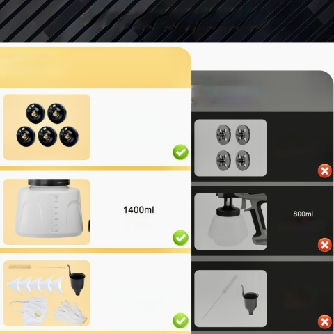 TULIPGRIL PISTOLET MALARSKI NATRYSKOWY AKUMULATOROWY PORZĄDNY 5 DYSZ 1400ML