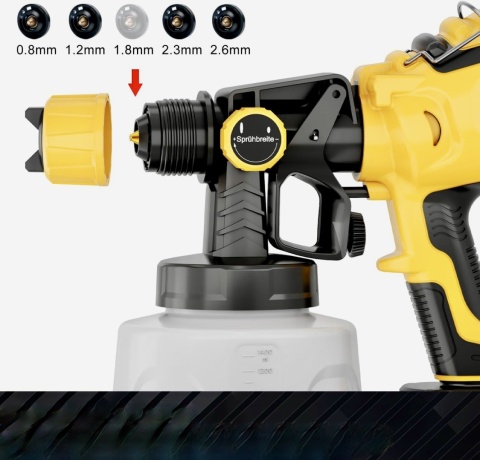 TULIPGRIL PISTOLET MALARSKI NATRYSKOWY AKUMULATOROWY PORZĄDNY 5 DYSZ 1400ML