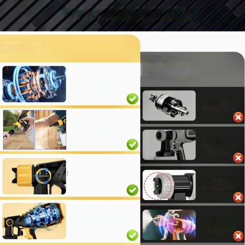 TULIPGRIL PISTOLET MALARSKI NATRYSKOWY AKUMULATOROWY PORZĄDNY 5 DYSZ 1400ML