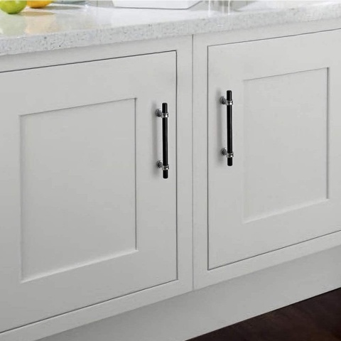 UCHWYT MEBLOWY 4-CZĘŚCIOWY CZARNE UCHWYTY DO MEBLI DO DRZWI MEBLE KUCHENNE SZUFLADY SZAFY ZE STOPU ALUMINIUM