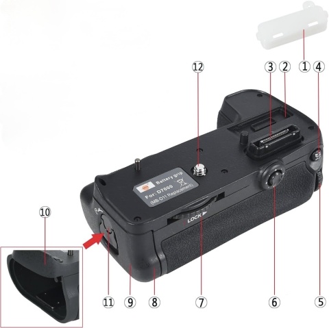 Uchwyt Na Baterię Pionowy DSTE MB-D11 Do Lustrzanki Cyfrowej Nikon D7000