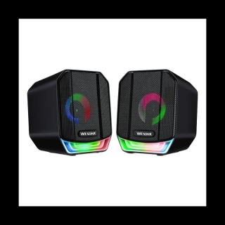 WESDAR CS59 ZESTAW GŁOŚNIKI 2.0 DO KOMPUTERA LAPTOPA AUX LED USB RGB