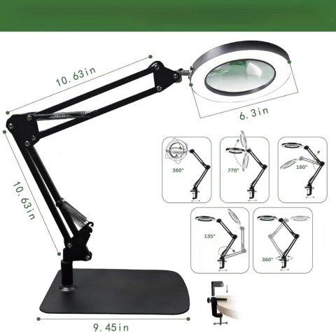 ZABOUL LAMPA LED ZE SZKŁEM POWIĘKSZAJĄCYM 10X PORZĄDNA