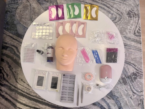 ZESTAW PRZEDŁUŻANIE RZĘS TRENINGOWY DO NAUKI Z GŁOWY MANEKINA