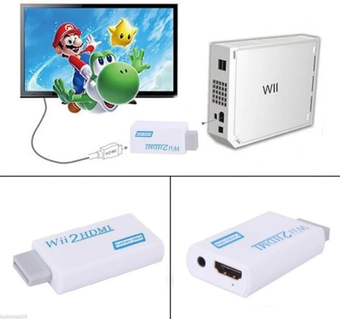Adapter Konwerter Przejściówka Wii do HDMI do wideo 1080p z dźwiękiem 3,5mm