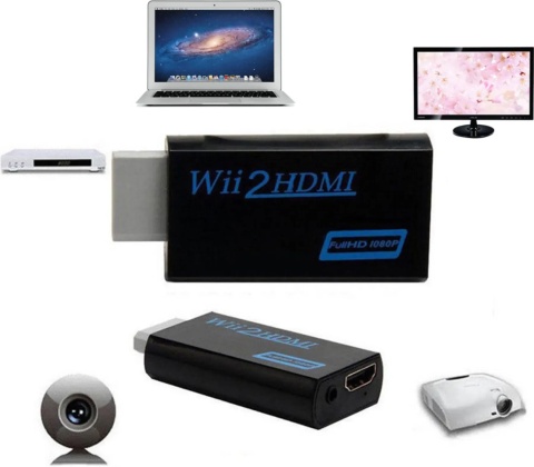 Adapter Konwerter Przejściówka Wii do HDMI do wideo 1080p z dźwiękiem 3,5mm