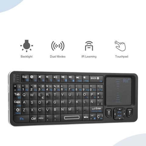 Klawiatura Mini Bluetooth Rii K06 2,4 GHz Touchpad Podświetlana