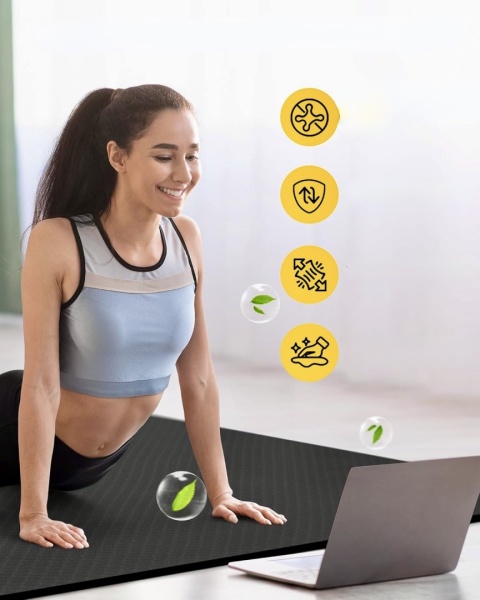 MATA DO ĆWICZEŃ TRENINGU JOGI FITNESS GIMNASTYCZNA CAMBIVO DUŻA 183x122 cm