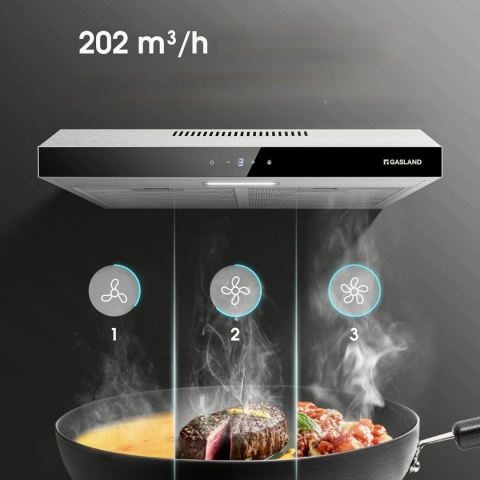 Okap kuchenny Gasland SR60SS Chef stal nierdzewna 60 cm 202 m³/h 3 stopnie