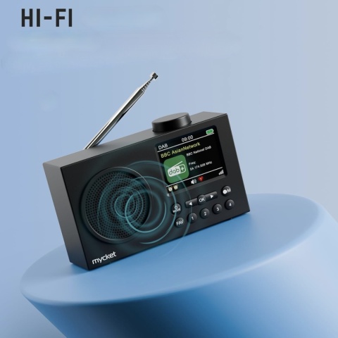 Przenośne Radio DAB DAB+ FM Bluetooth Cyfrowy Kolor Wyświetlacz 2,4 Budzik