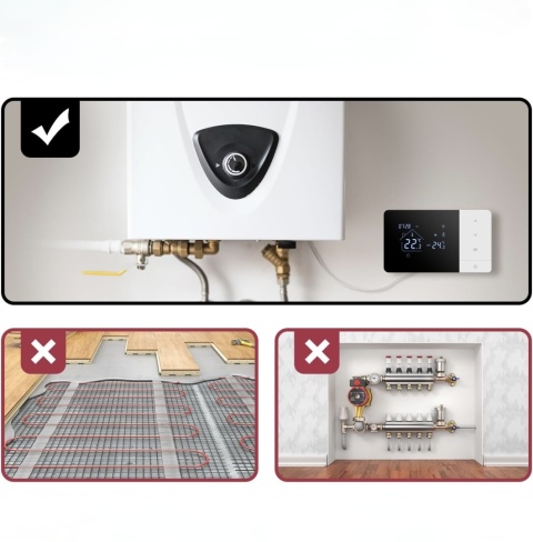 Termostat WiFi Do Kotła Gazowego BEOK Controls Programowalny Sterowanie