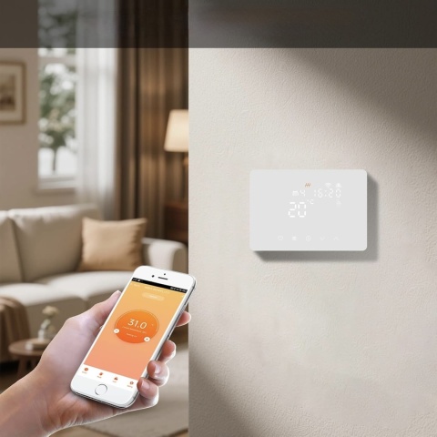 Termostat WiFi Ketotek Do Kotła Ogrzewania Podłogowego Tuya Inteligentny