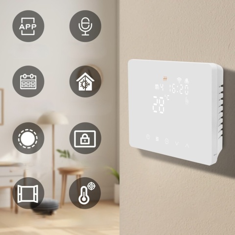 Termostat WiFi Ketotek Do Kotła Ogrzewania Podłogowego Tuya Inteligentny