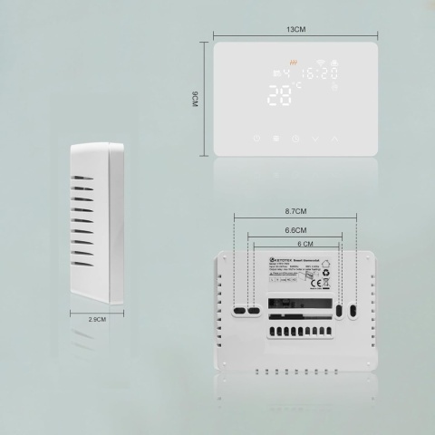 Termostat WiFi Ketotek Do Kotła Ogrzewania Podłogowego Tuya Inteligentny