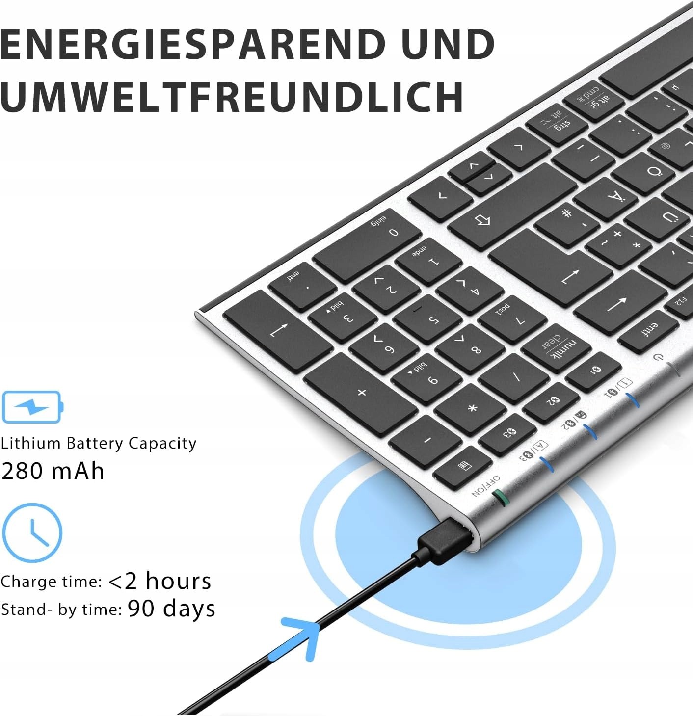 IClever BK10 Bezprzewodowa klawiatura Bluetooth, układ niemiecki QWERTZ Kod producenta IC-BK10