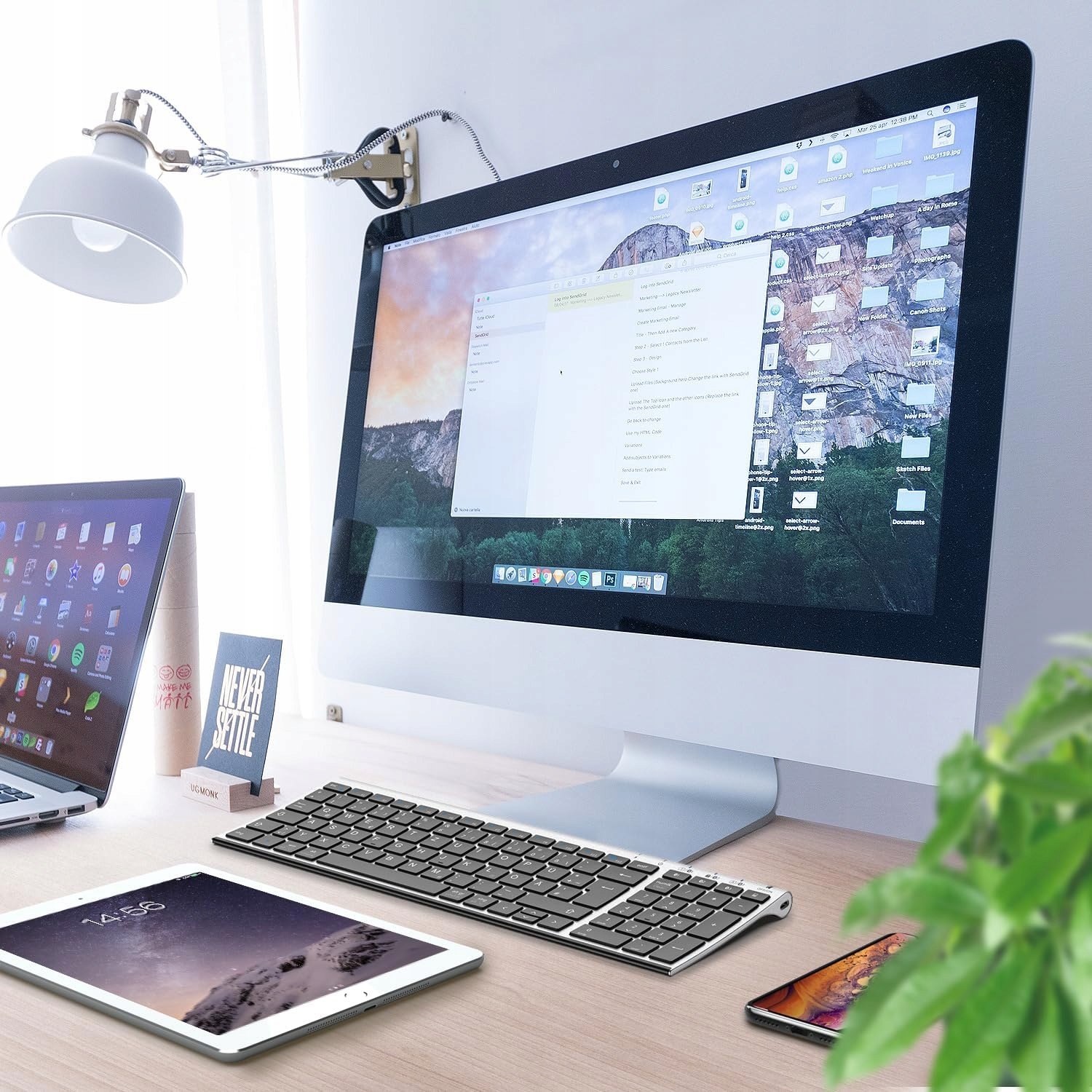 IClever BK10 Bezprzewodowa klawiatura Bluetooth, układ niemiecki QWERTZ Układ klawiatury DE (qwertz)