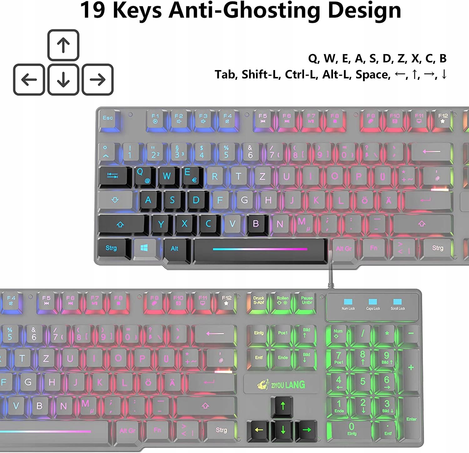 ZIYOU LANG T13 ZESTAW KLAWIATURA + MYSZ GAMINGOWA Producent Ziyou Lang